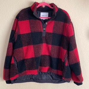 American Eagle plaid Sherpa